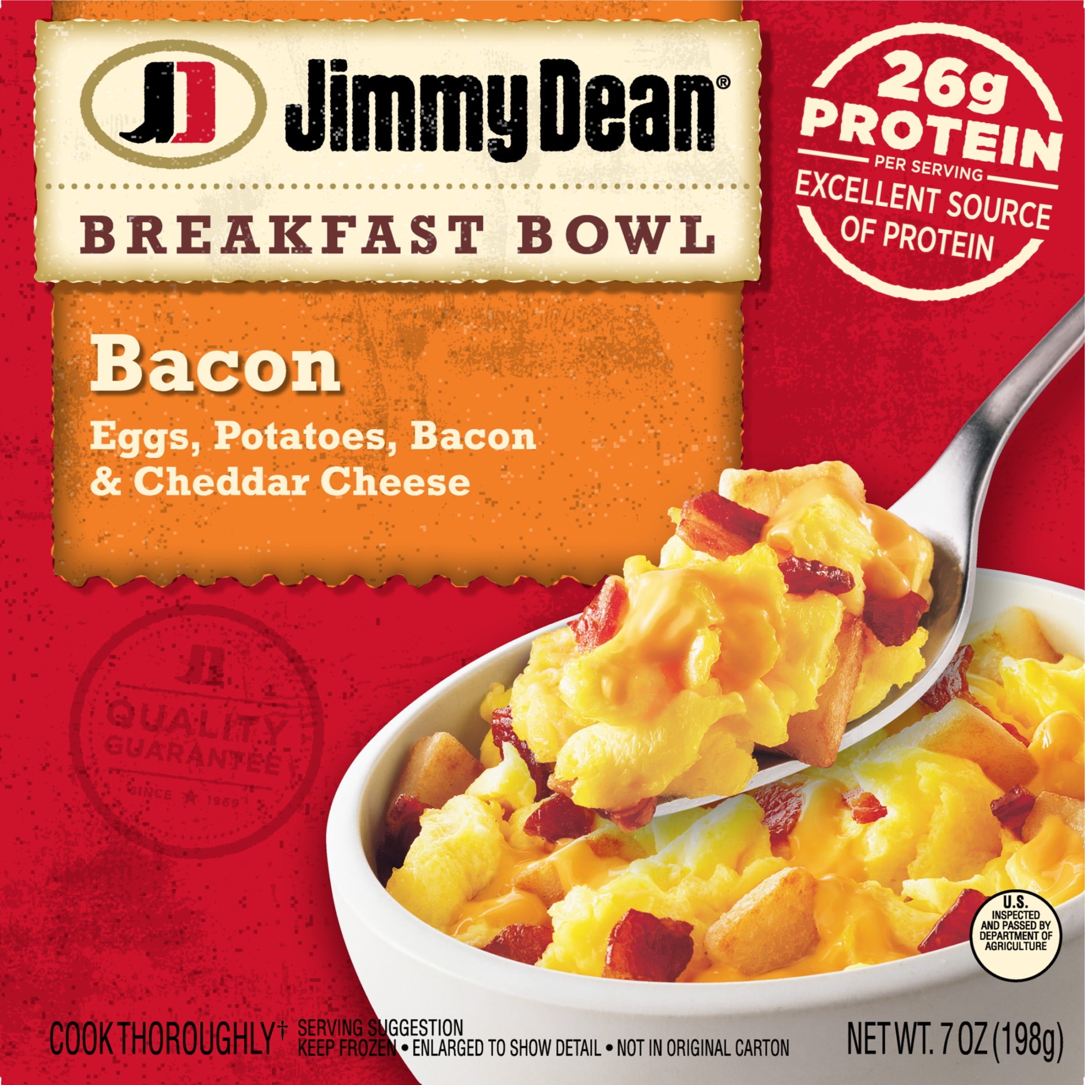 Jimmy Dean Eggs Potatoes Bacon Cheddar Breakfast Bowl Frozen 7 Oz
