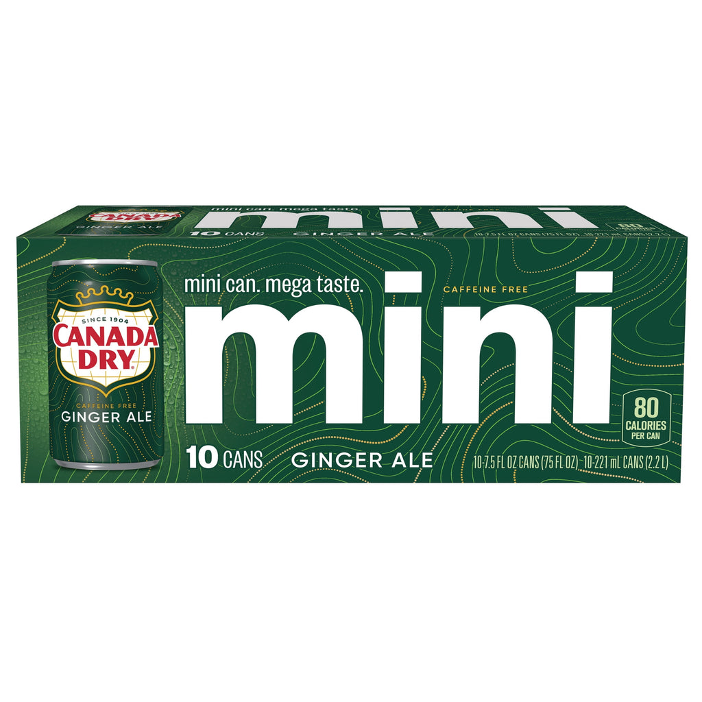 Canada Dry Caffeine Free Ginger Ale Soda Pop Cans 7.5 Fl Oz 10 Pack