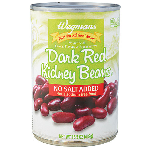 Wegmans No Salt Added Dark Red Kidney Beans 15.5 Oz