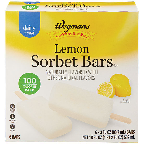 Wegmans Lemon Sorbet Bars 6 Count