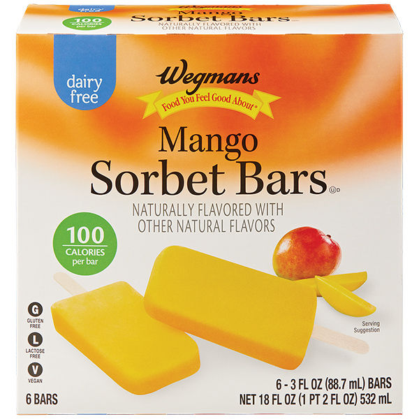 Wegmans Mango Sorbet Bars 6 Count