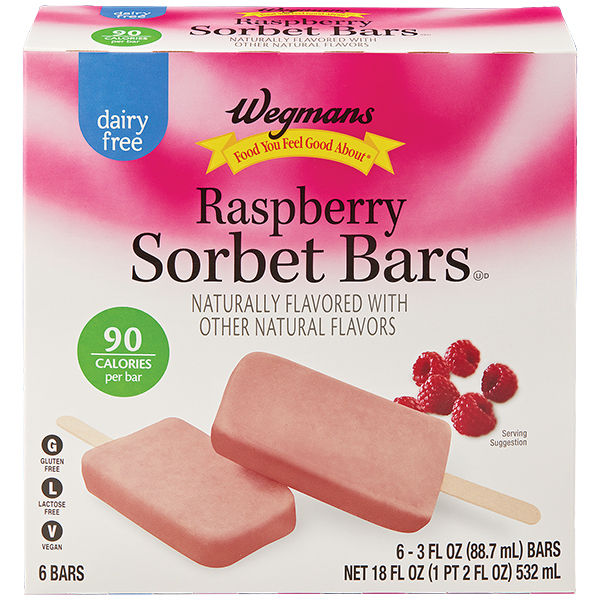 Wegmans Raspberry Sorbet Bars 6 Pack