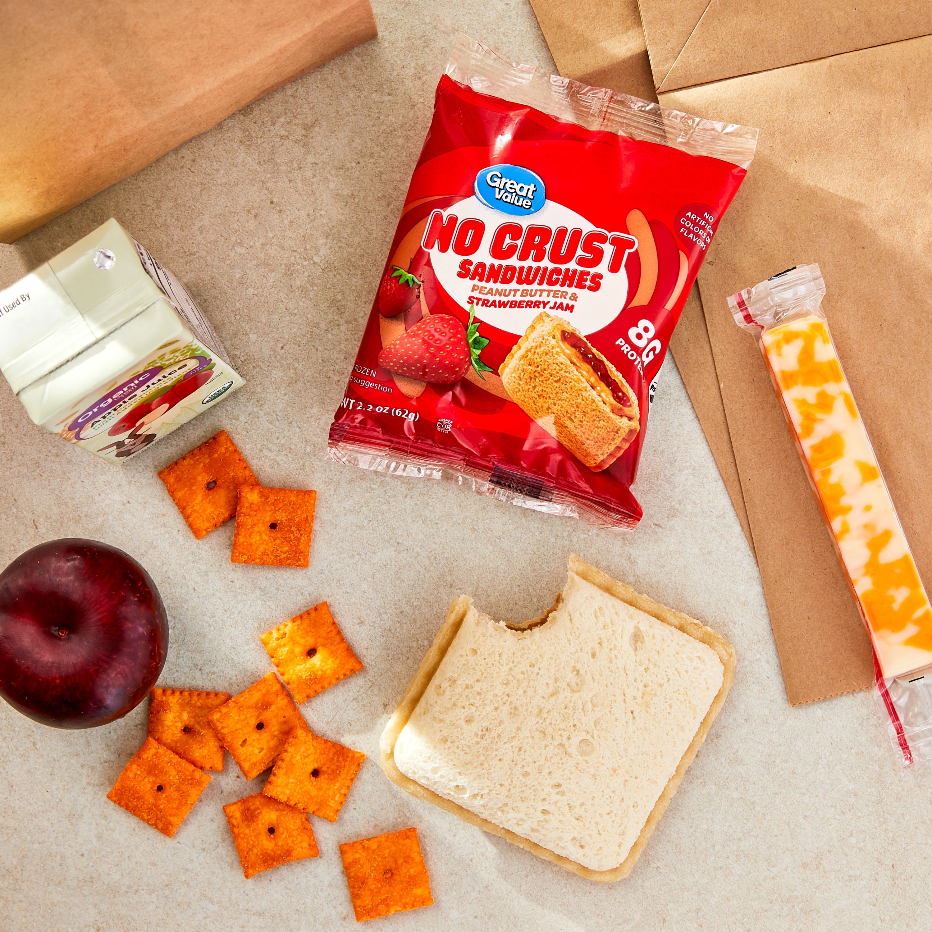 Great Value Peanut Butter & Strawberry Jam No Crust Sandwiches Frozen 22 Oz 10 Count