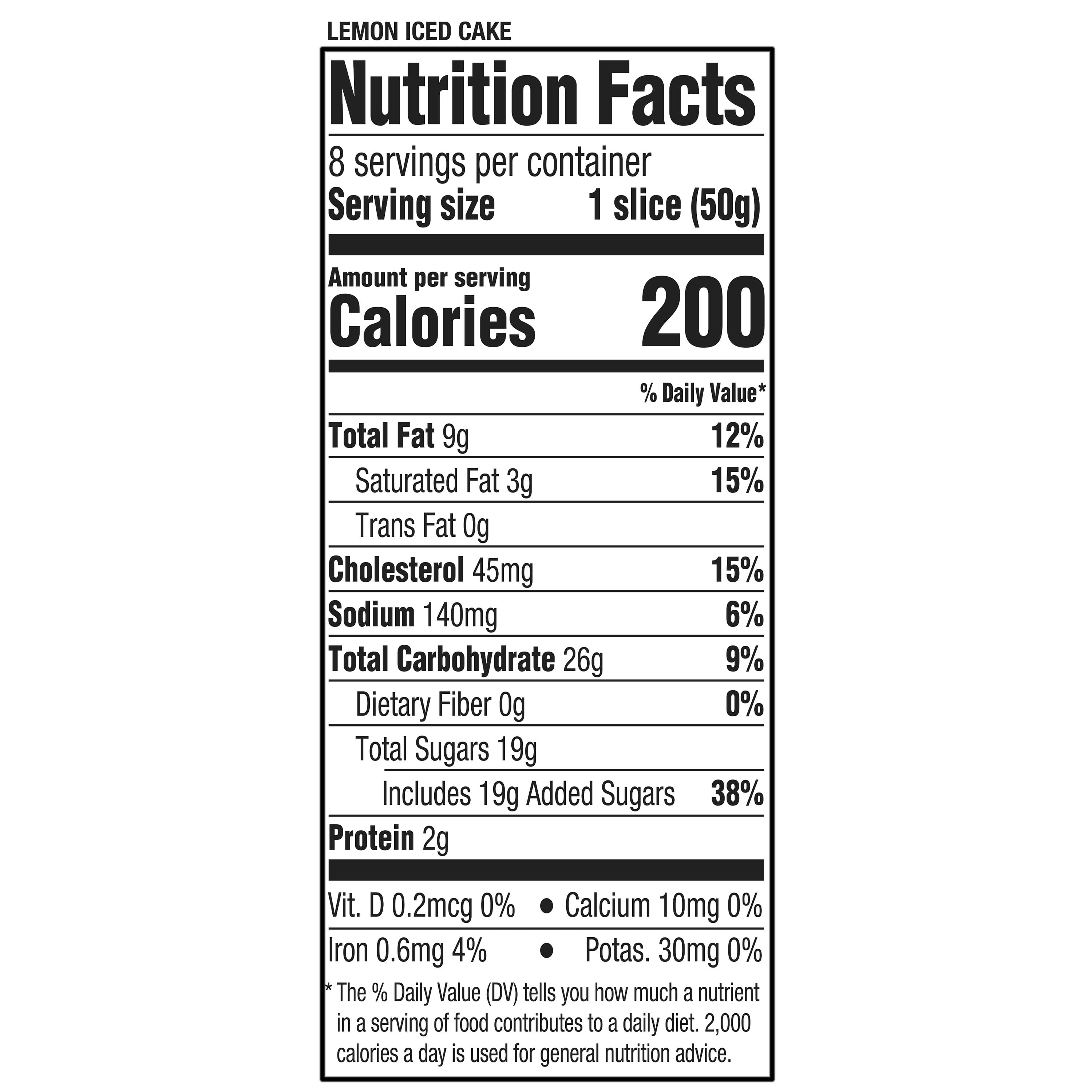 Iced Lemon Sliced Loaf Cake 14.1 Oz 8 Count Marketside