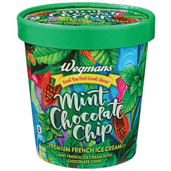 Wegmans Mint Chocolate Chip Premium French Ice Cream 1 Pt