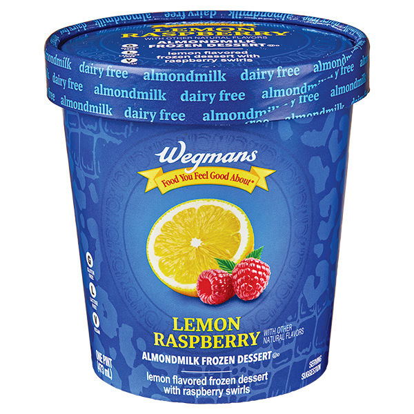 Wegmans Lemon Raspberry Plant-Based Almondmilk Frozen Dessert 1 Pt