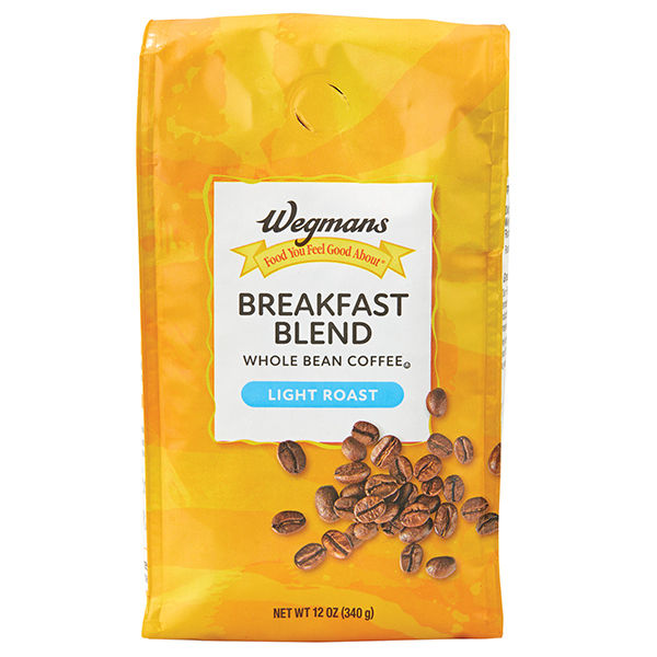 Wegmans Breakfast Blend Whole Bean Coffee Light Roast 12 Oz