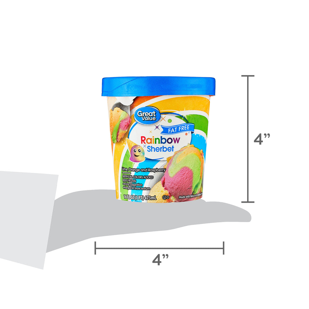 Great Value Rainbow Sherbet 16 Fl Oz