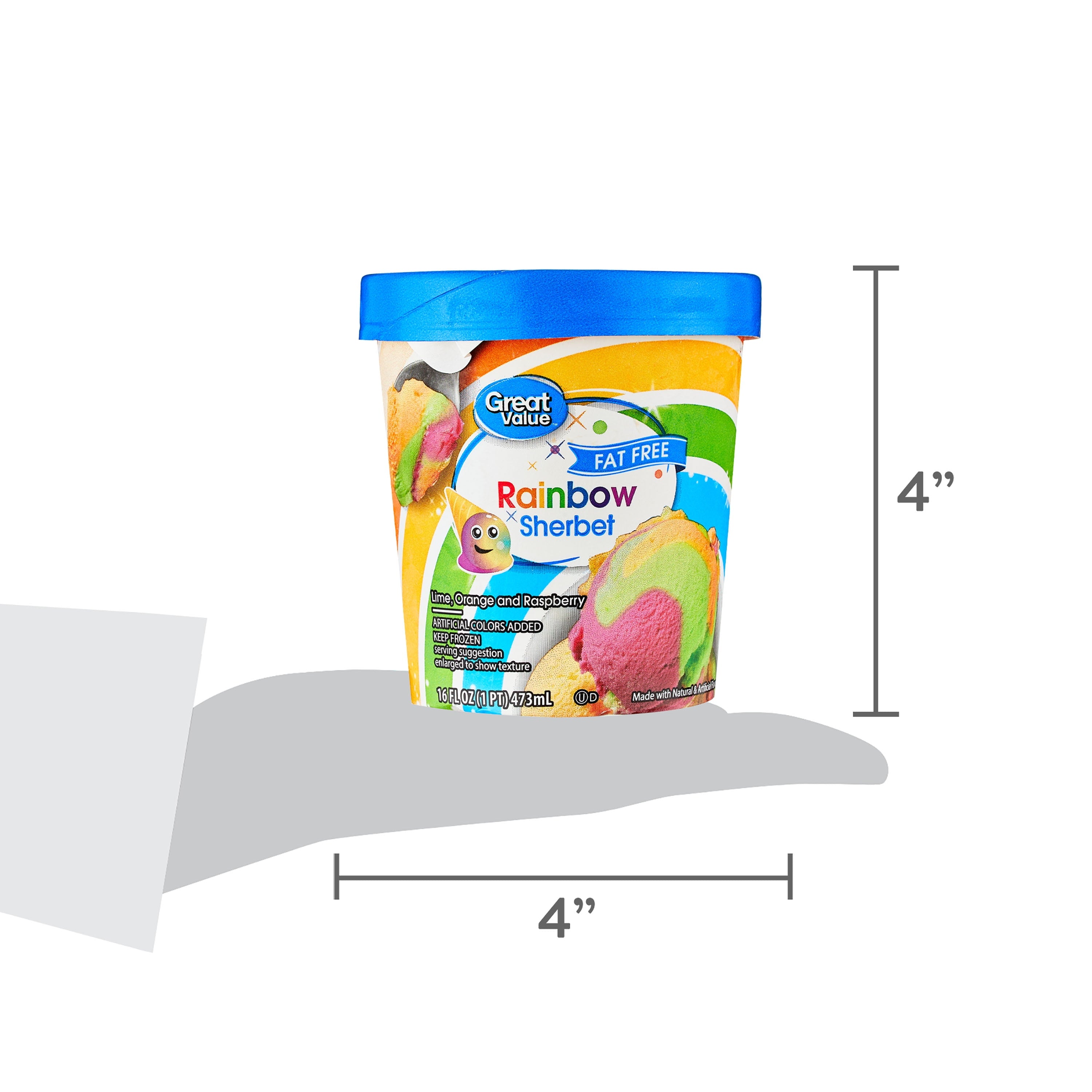 Great Value Rainbow Sherbet 16 Fl Oz