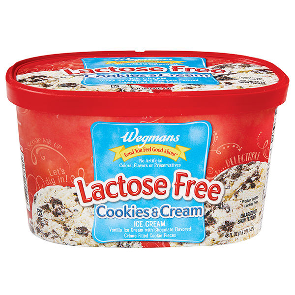 Wegmans Lactose Free Cookies & Cream Ice Cream 48 Fl Oz