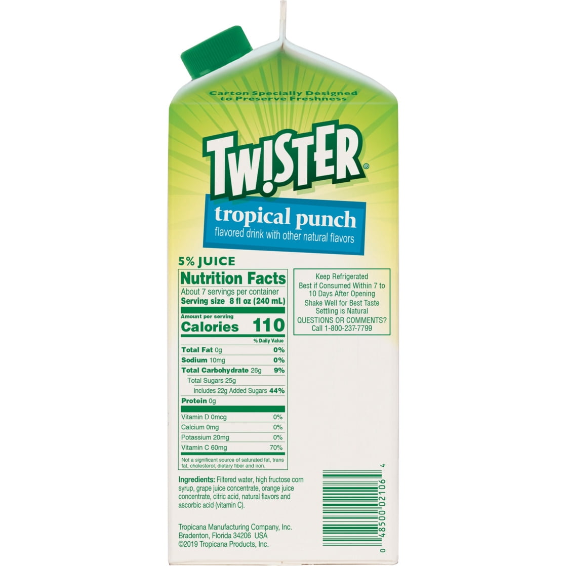 Twister Tropical Punch Flavored Drink 59 fl oz Carton