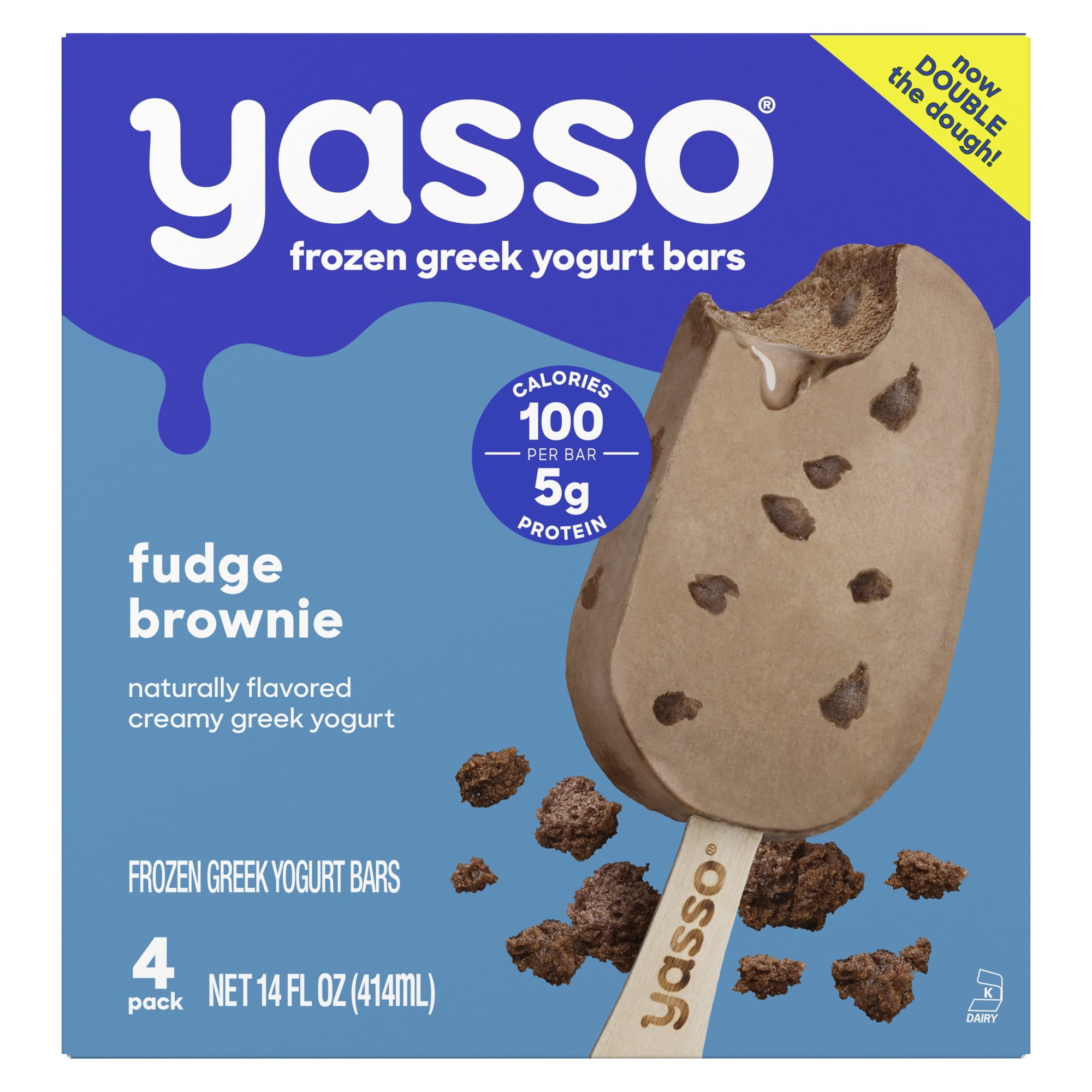 Yasso Greek Yogurt Creamy Fudge Brownie Ice Cream Bars 4 Count 14 Fl Oz Box