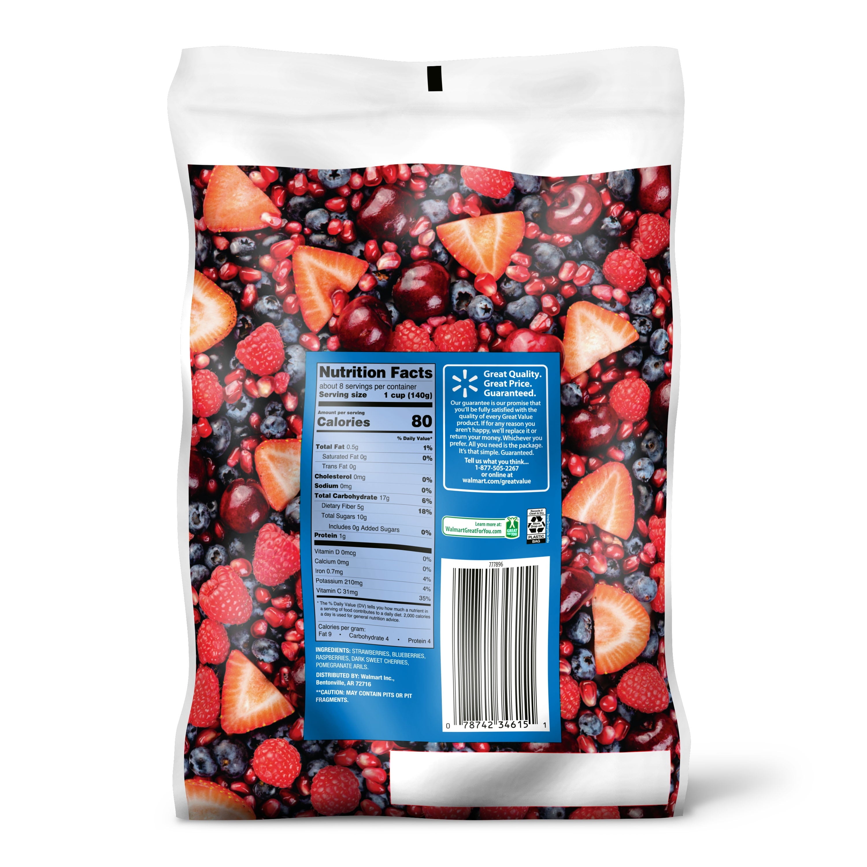 Great Value High In Antioxidant Blend Frozen Fruit 40 Oz