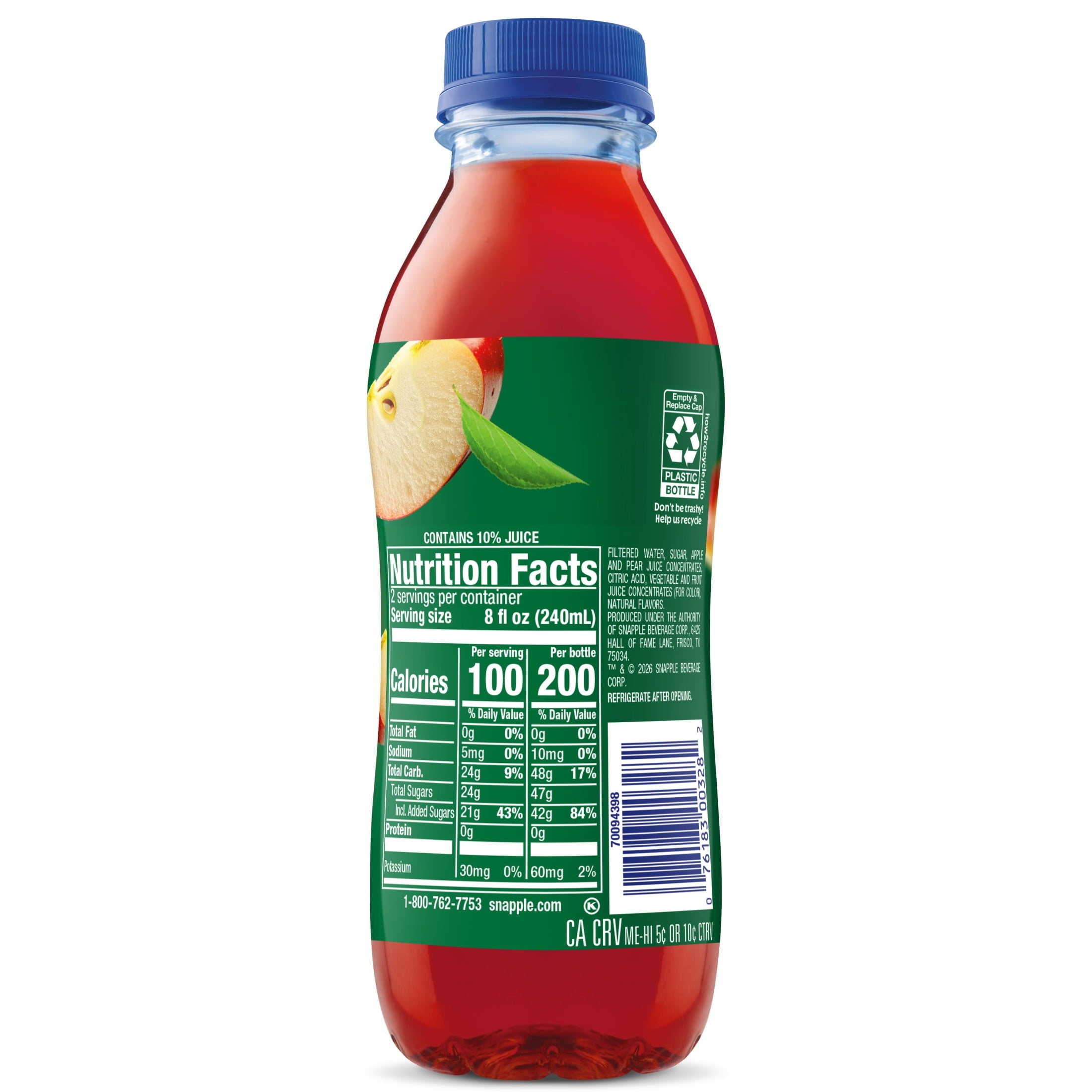 Snapple Apple Juice Drink 16 fl oz Bottle 24 Pack