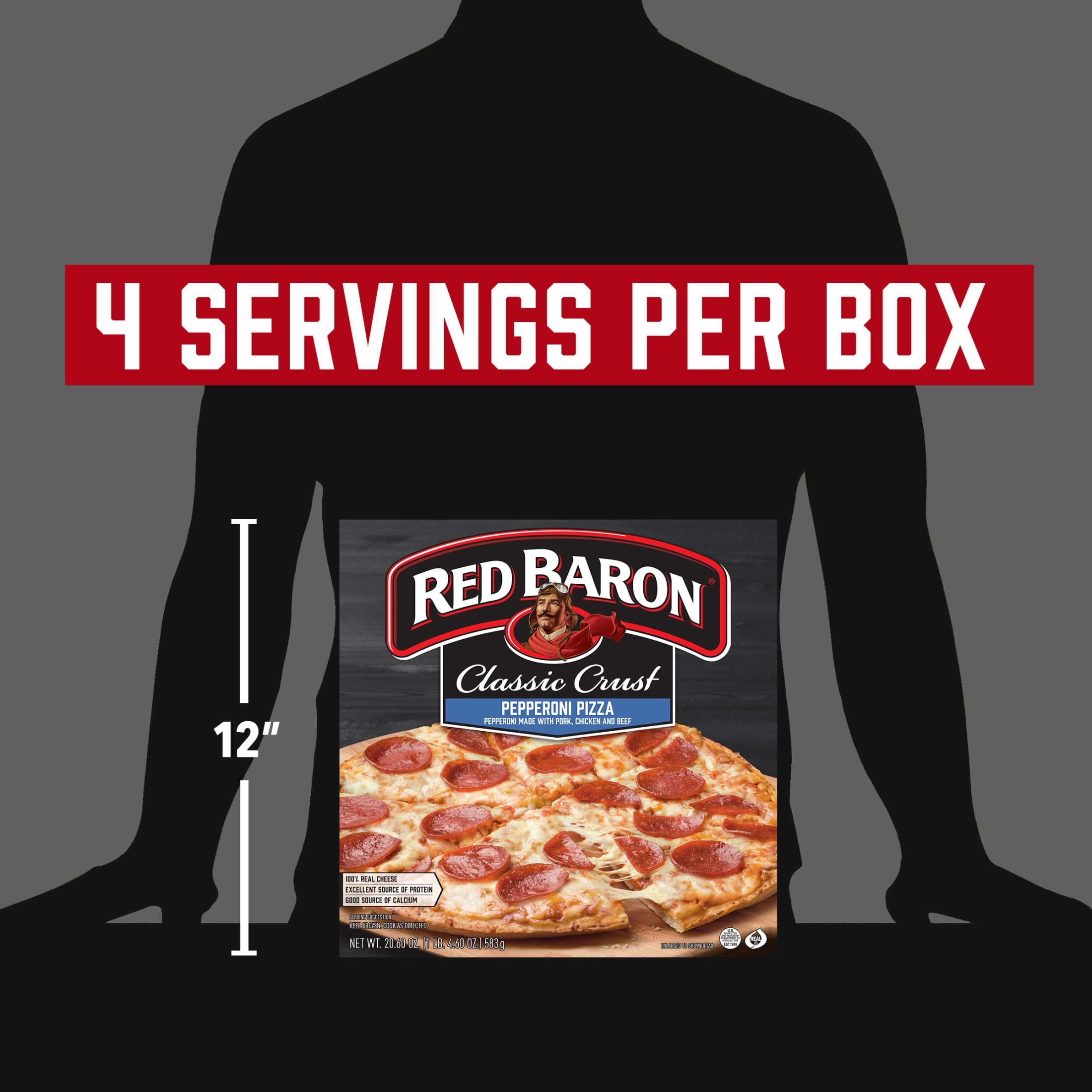 Red Baron Pepperoni Classic Crust Frozen Pizza 20.61 Oz