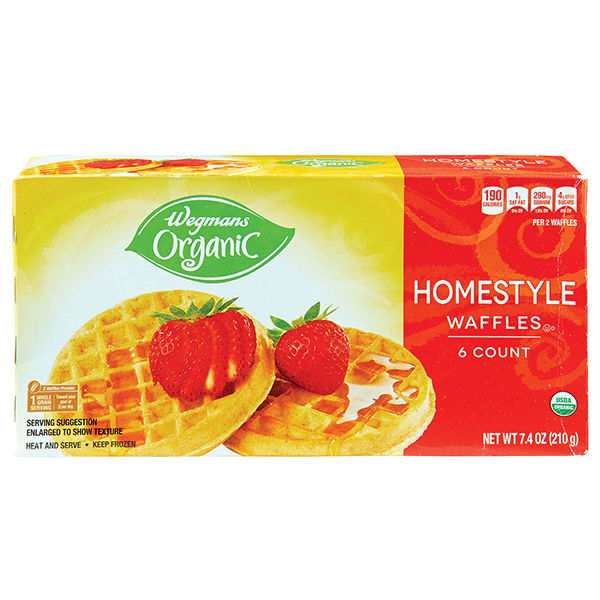 Wegmans Organic Homestyle Waffles 6 Count 7.4 Oz