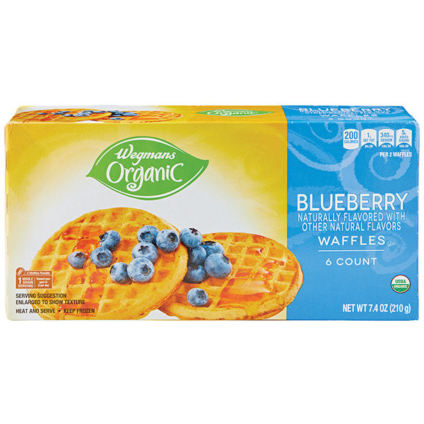 Wegmans Organic Blueberry Waffles 6 Count 7.4 Oz