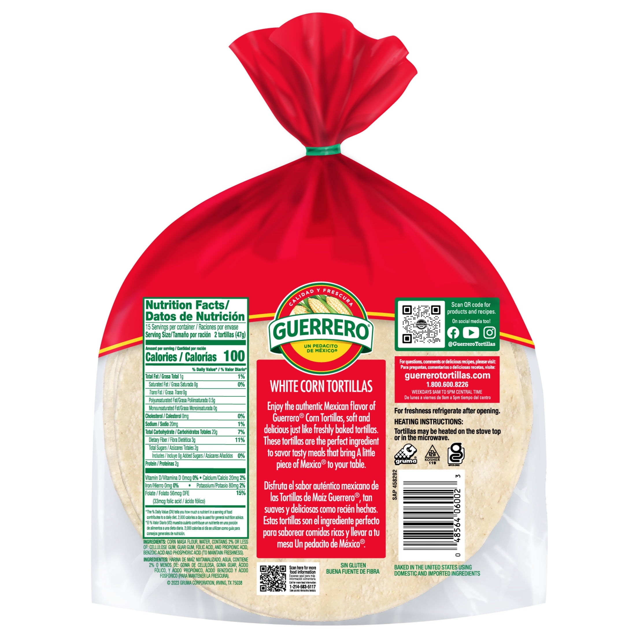 White Corn Tortillas 30 Count Guerrero