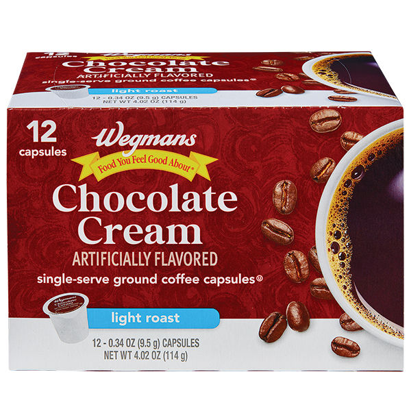 Wegmans Chocolate Cream Light Roast Coffee Capsules 12 Count