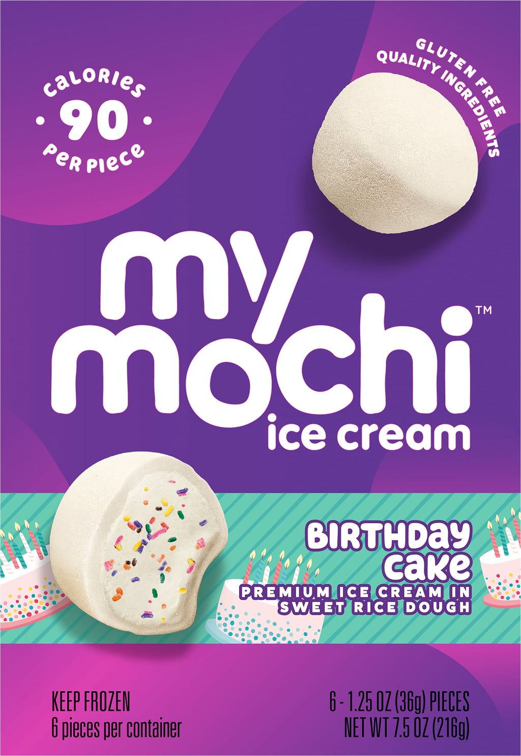My/Mochi Ice Cream Birthday Cake 7.5 Oz Box 6 Count