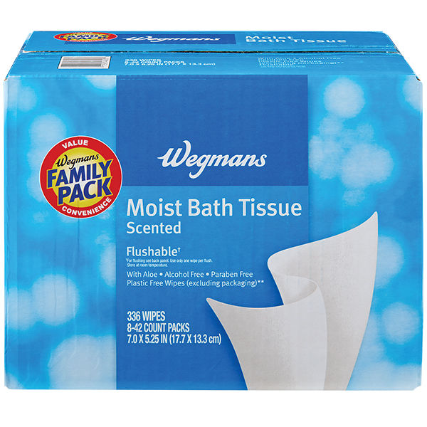 Wegmans Scented Flushable Moist Bath Tissue Family Pack 336 Ct
