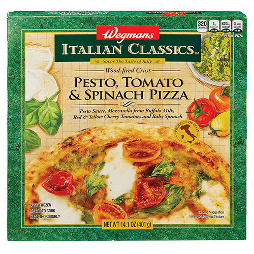 Wegmans Italian Classics Wood-Fired Crust Pizza Pesto Tomato & Baby Spinach