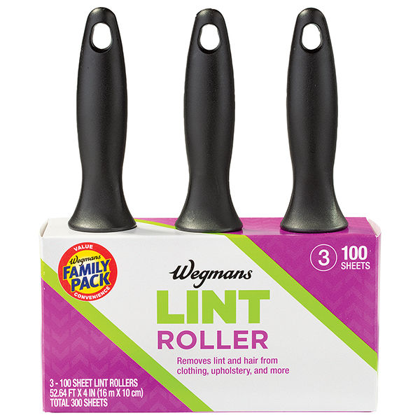Wegmans Lint Roller 3 Ct 100 Sheet Regular Family Pack