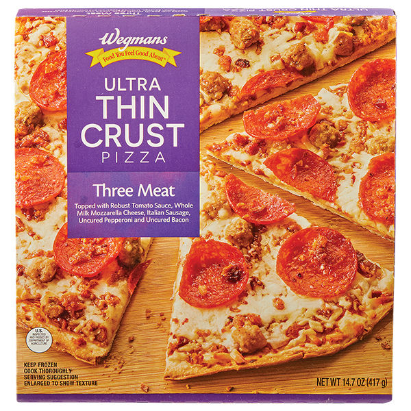 Wegmans Frozen Ultra Thin Crust Three Meat Pizza 14.7 oz