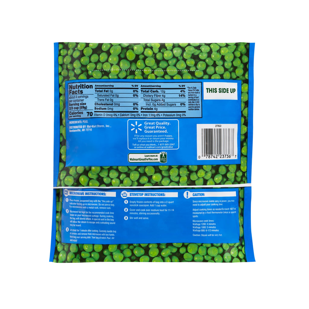 Great Value Sweet Peas Frozen 12 Oz