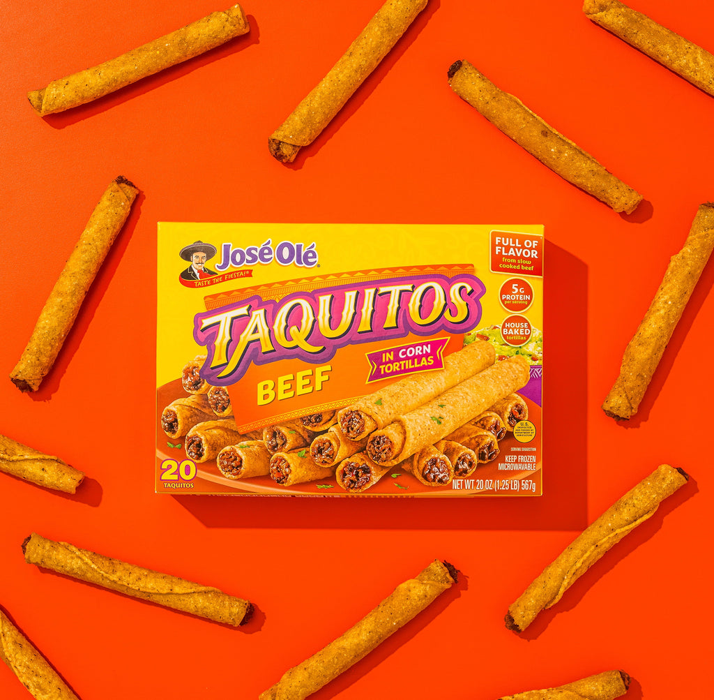 José Olé Beef Corn Taquitos Frozen Mexican Food 20 Oz 20 Count