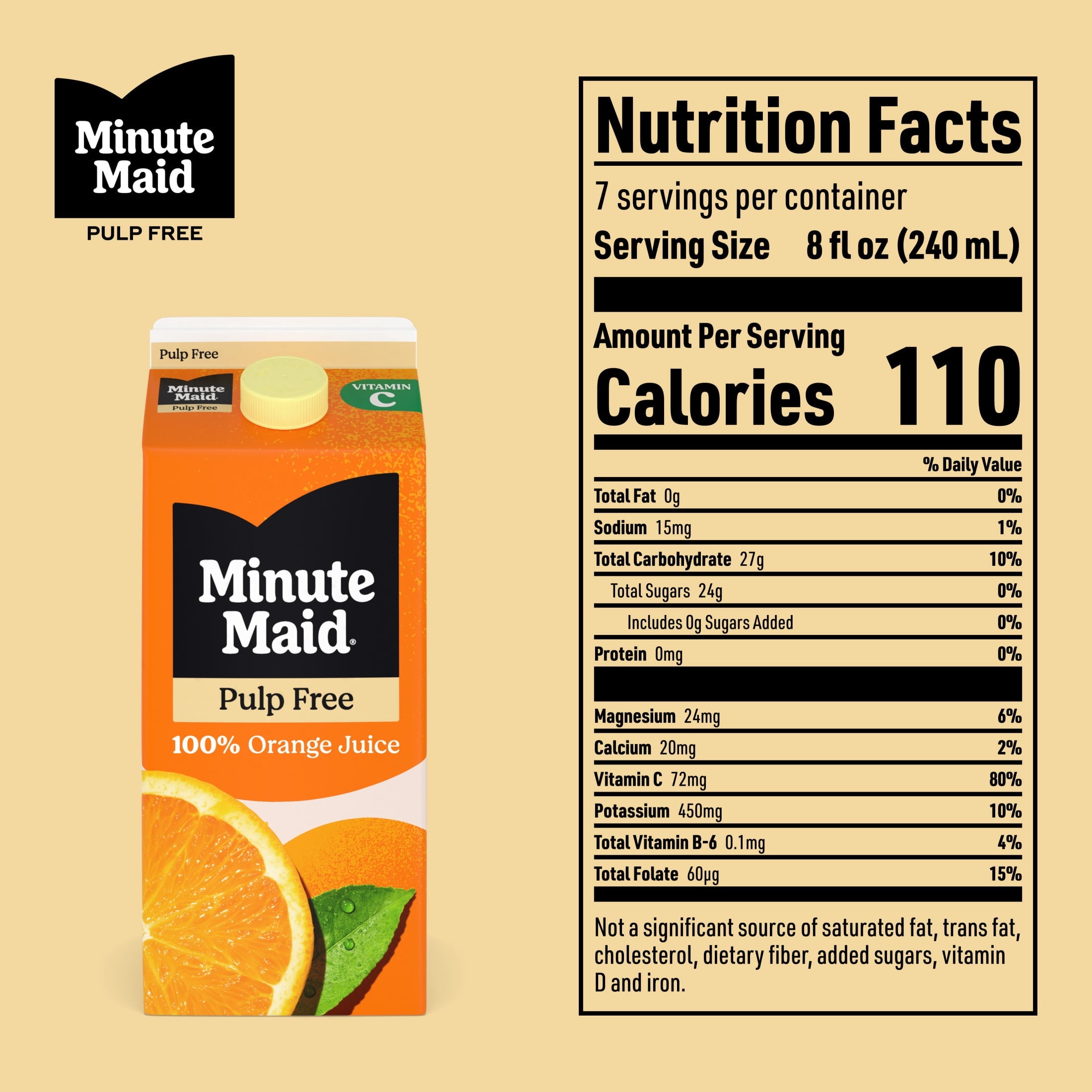 Minute Maid Pulp Free Orange Juice 59 fl oz Carton