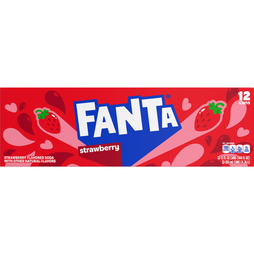 Fanta Strawberry Soda Pop Fridge Pack Cans 12 Fl Oz 12 Pack