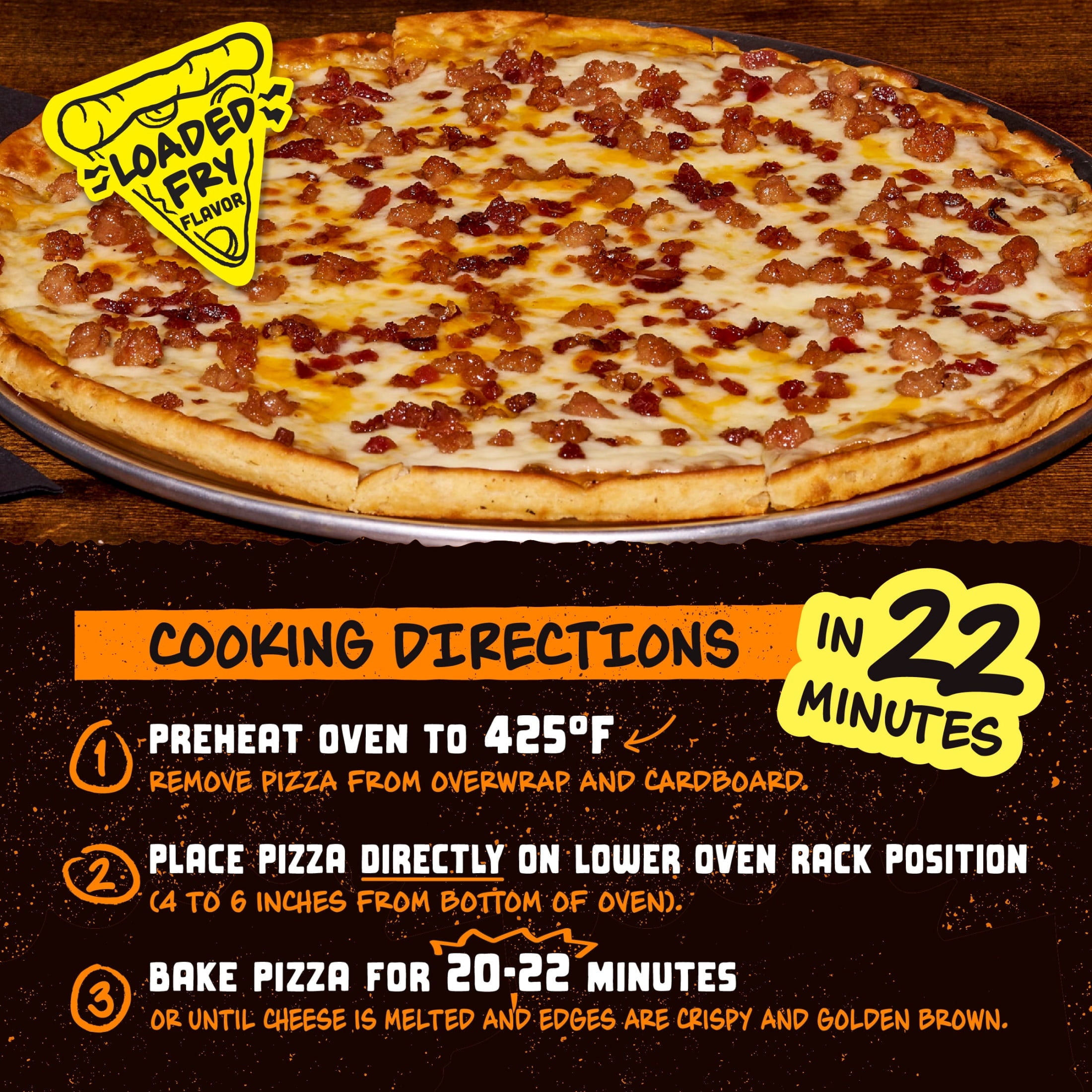 Tombstone French Fry Style Crust Loaded Bacon Cheddar Cheese Gluten Free Frozen Pizza 18.1 Oz