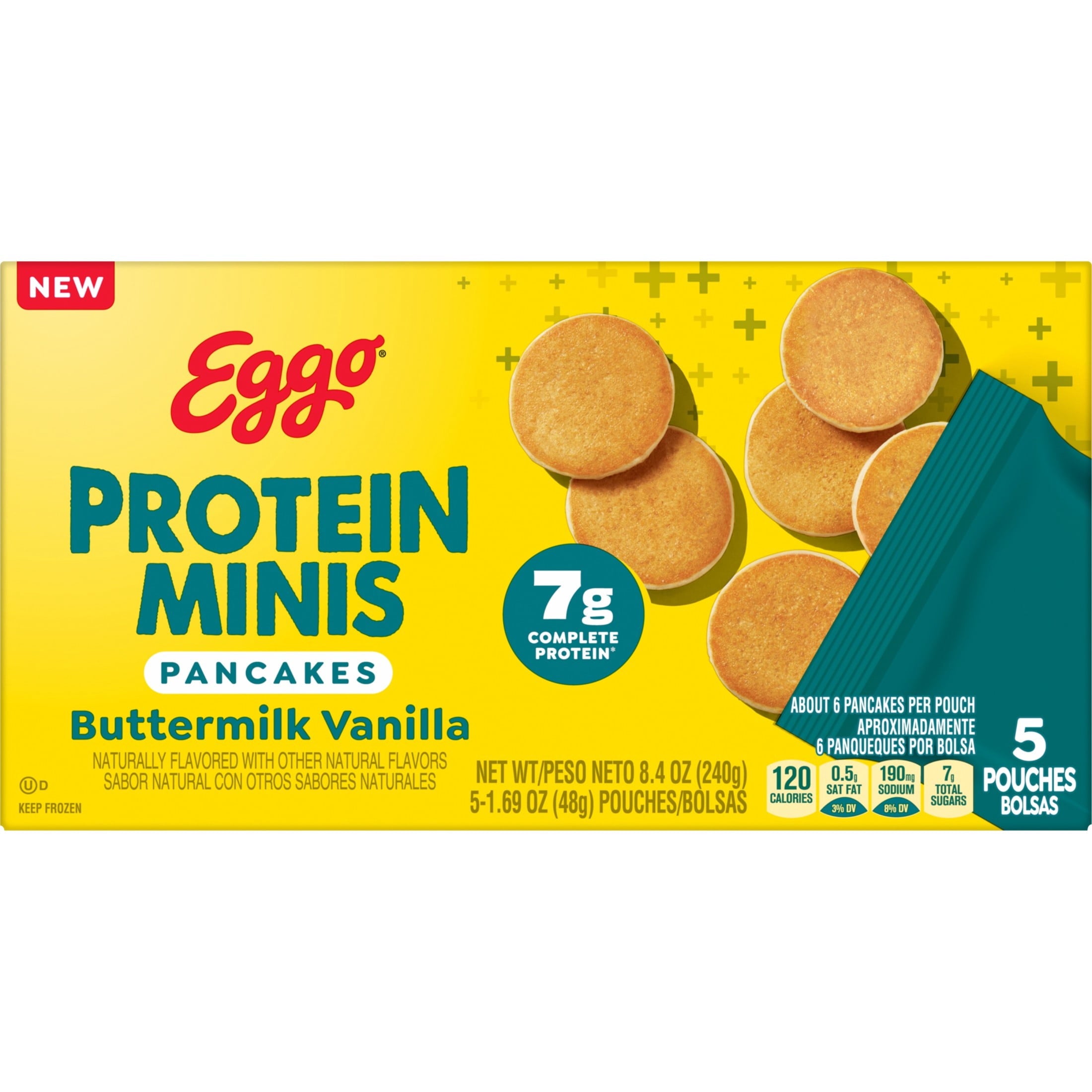 Eggo Protein Minis Buttermilk Vanilla Frozen Pancakes 8.4 Oz 5 Count
