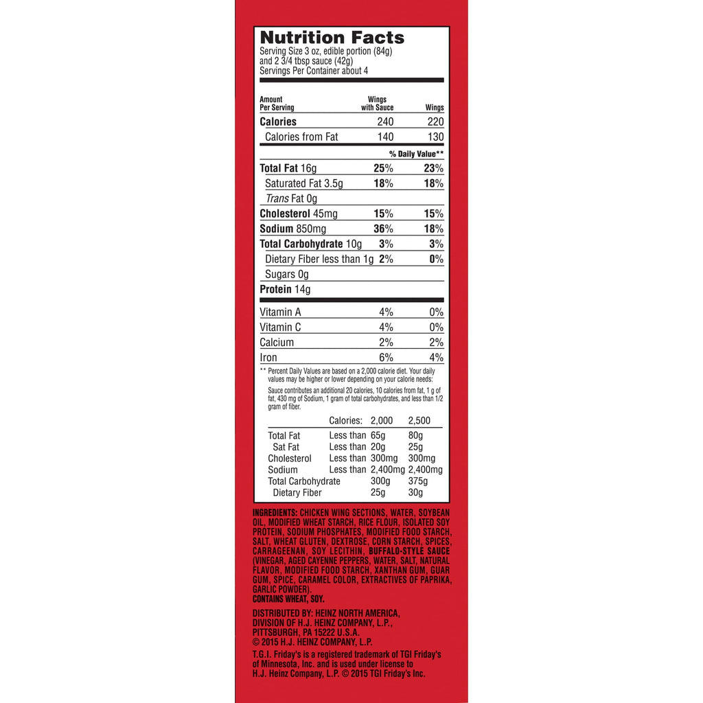 TGI Fridays Buffalo Style Chicken Wings Frozen 25.5 Oz
