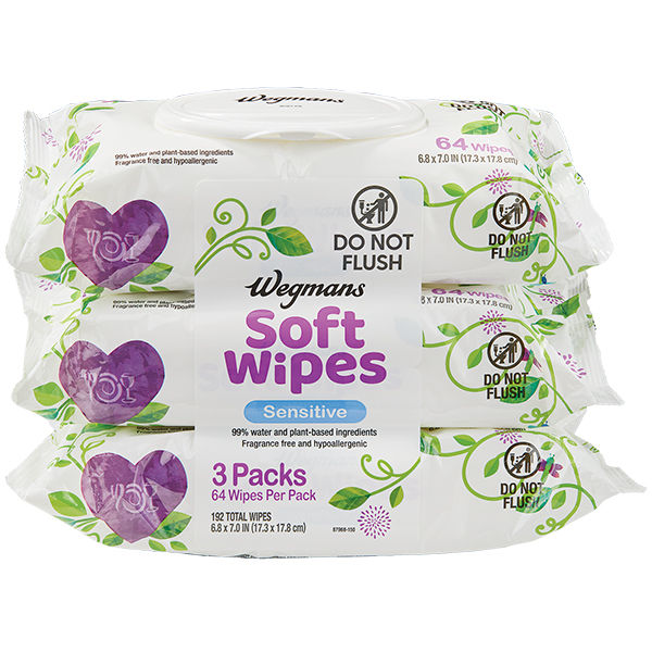 Wegmans Sensitive Baby Wipes Fragrance Free 192 Total