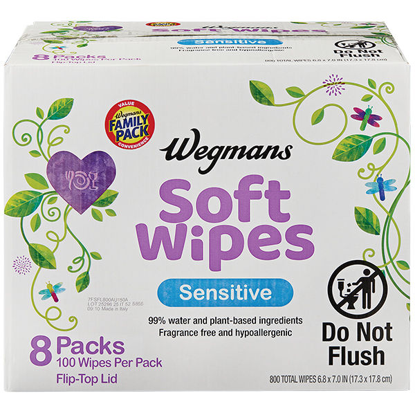 Wegmans Sensitive Baby Wipes Fragrance Free 192 Total