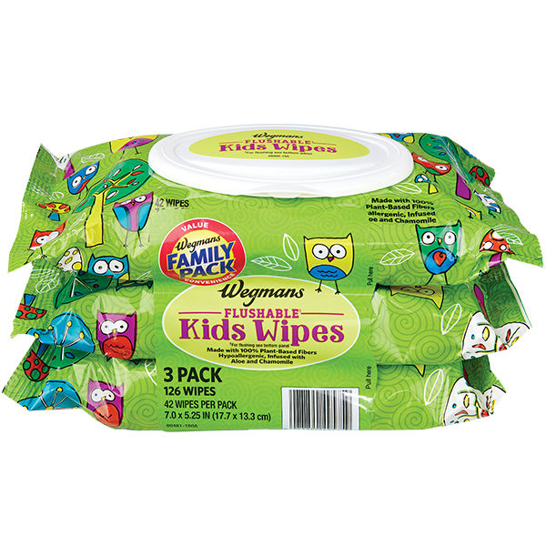 Wegmans Flushable Kids Wipes 126 Ct 3 Pack
