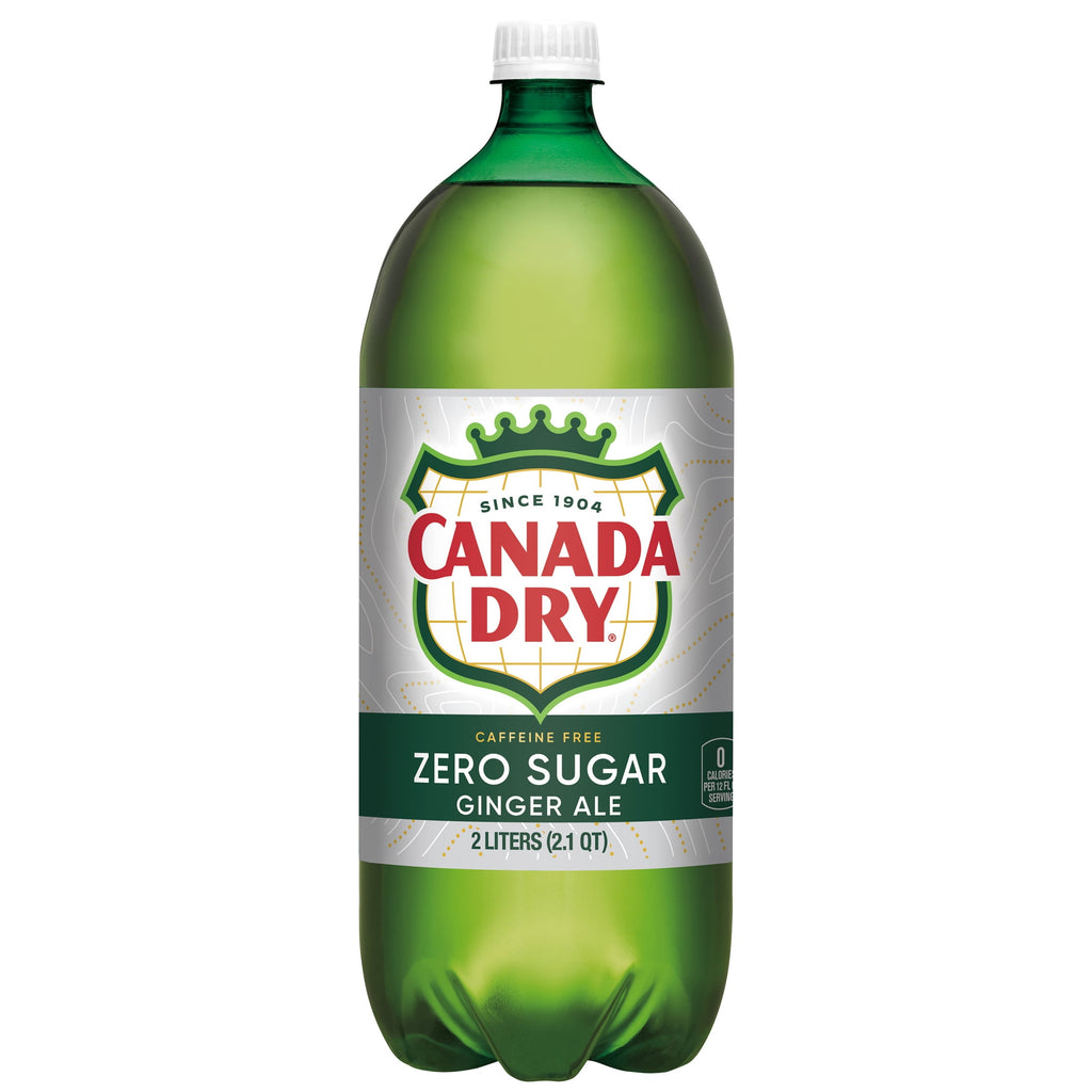 Canada Dry Caffeine Free Zero Sugar Ginger Ale Soda Pop Bottle 2 L