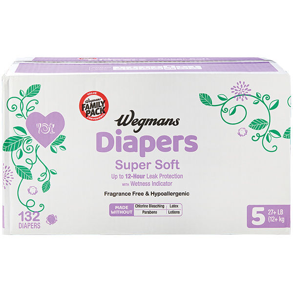 Wegmans Diapers Super Soft Size 5 27+ Lbs 48 Ct Family Pack