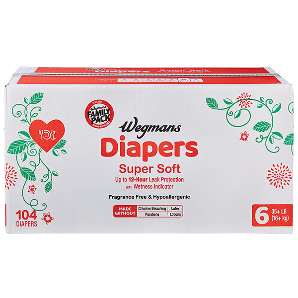 Wegmans Diapers Super Soft Size 6 Family Pack 45 Count