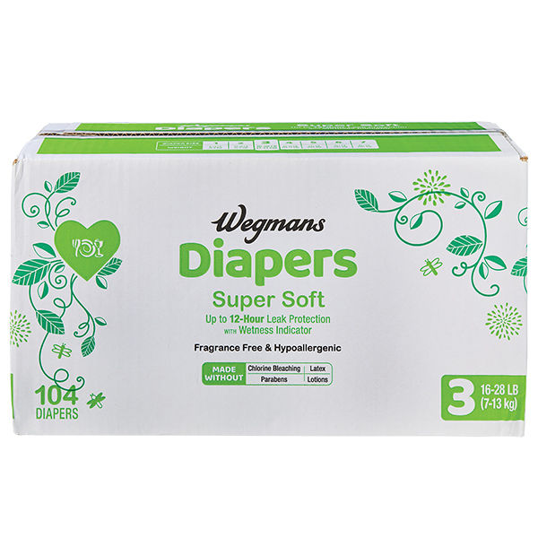 Wegmans Diapers Super Soft Size 3 104 Ct