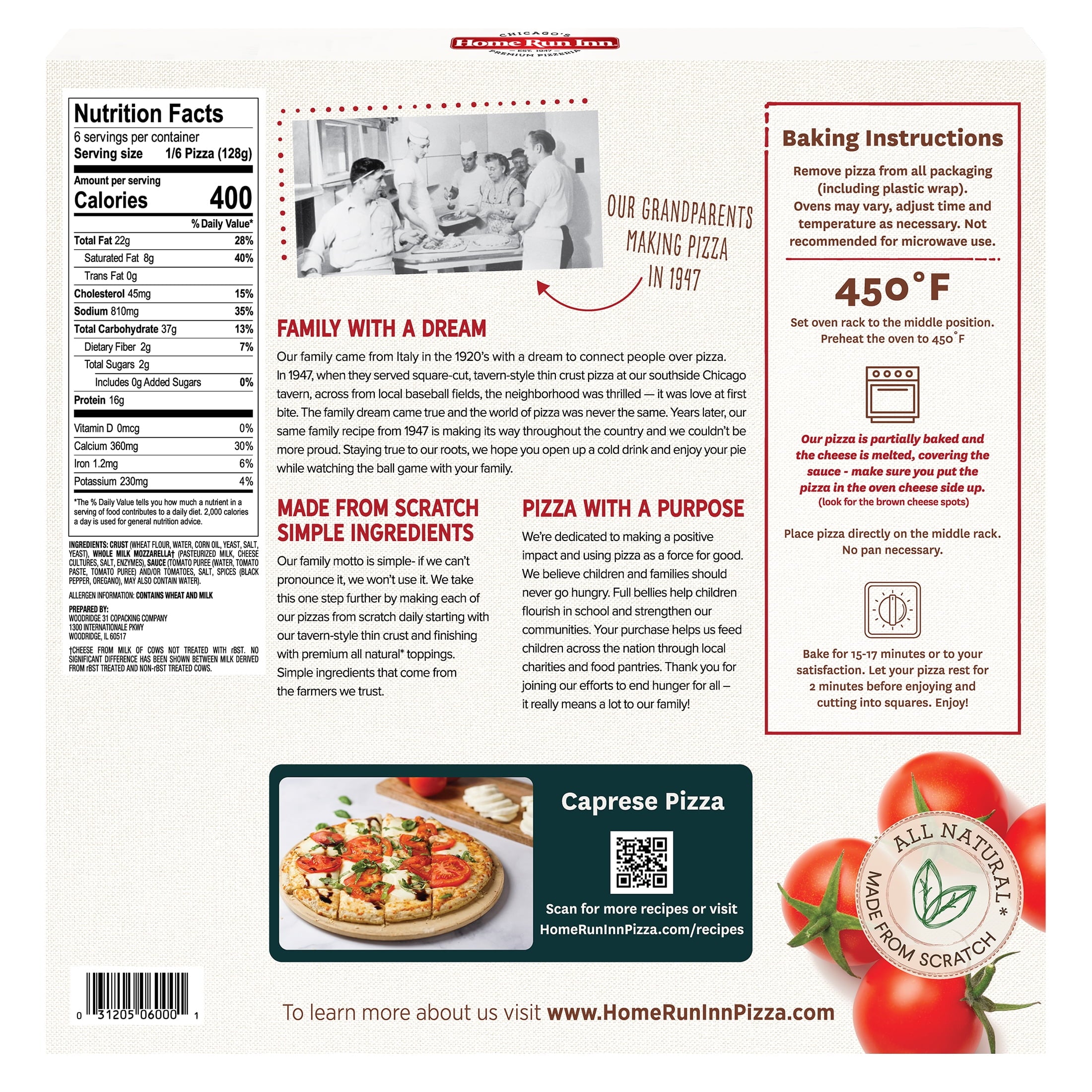 Home Run Inn Classic Crust Cheese Pizza 27 Oz Frozen