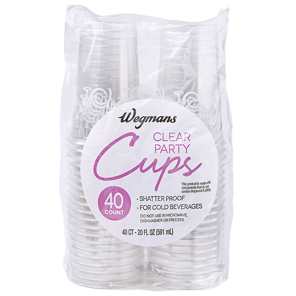 Wegmans Clear Plastic Cups 20 Oz 50 Count