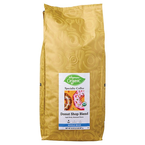 Wegmans Organic Donut Shop Blend Whole Bean Coffee Family Pack