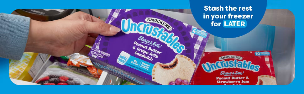 Smucker's Uncrustables Peanut Butter & Strawberry Jam Sandwiches Frozen 4 Count 8 Oz