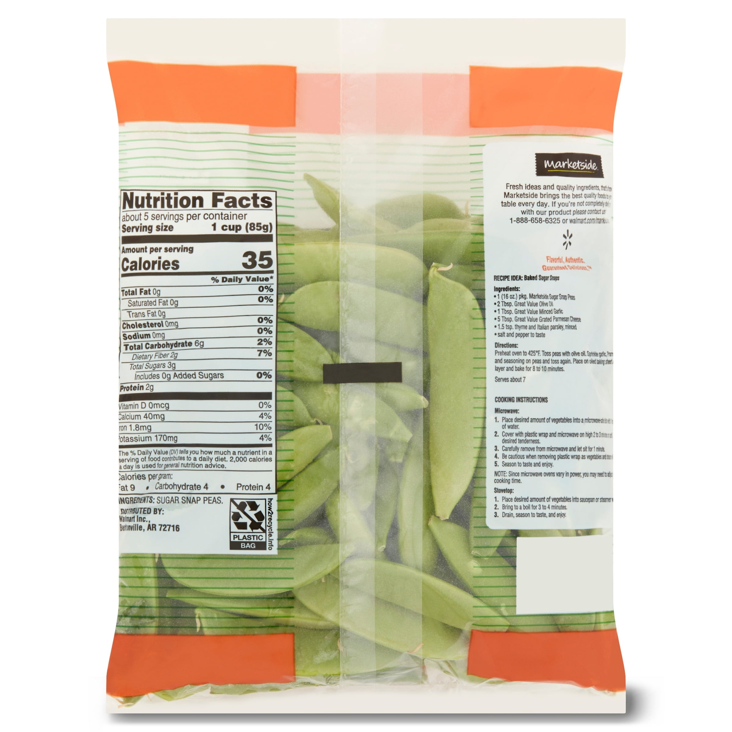 Fresh Marketside Sugar Snap Peas 1 Lb Bag