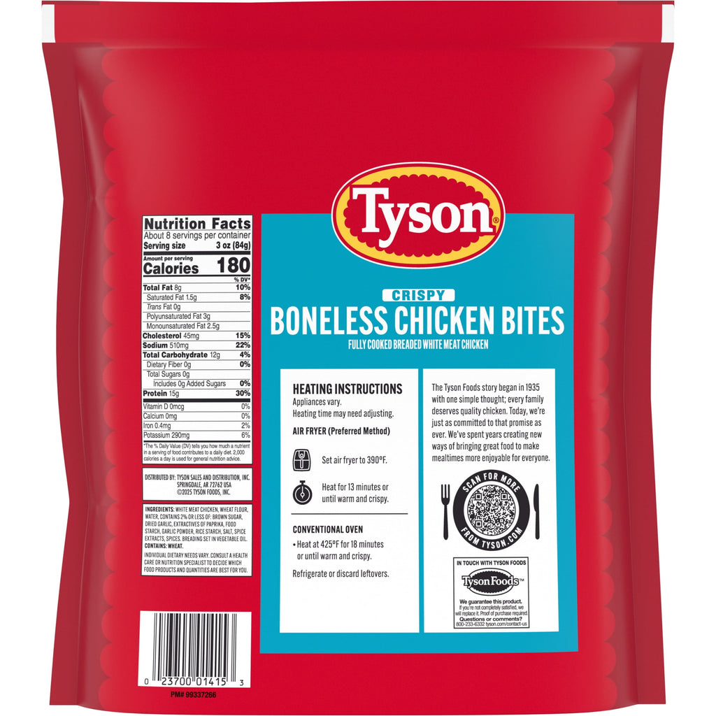 Tyson Any'tizers Crispy Boneless Chicken Nugget Bites Frozen 24 Oz