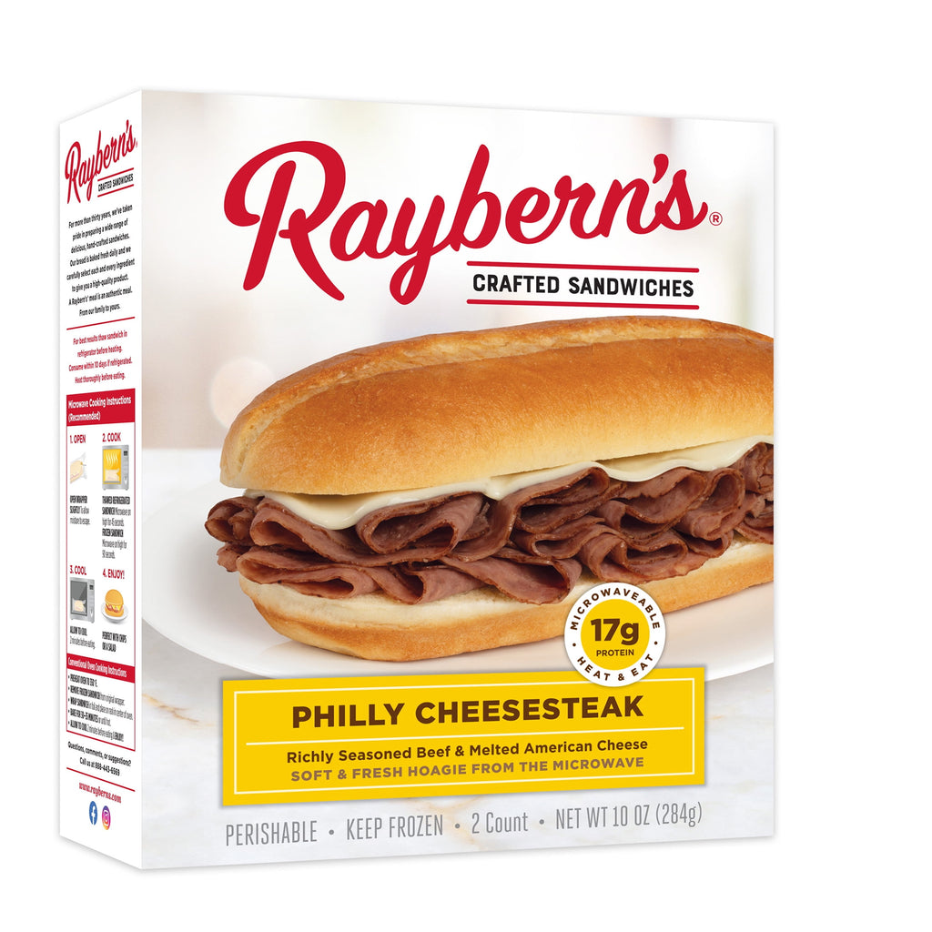 Raybern's Philly Cheesesteak Sandwich Frozen 10 Oz 2 Ct