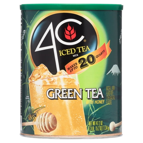 4C Green Tea with Honey and Lemon Naturally Flavored Instant Drink Mix 47.2 oz Canister
